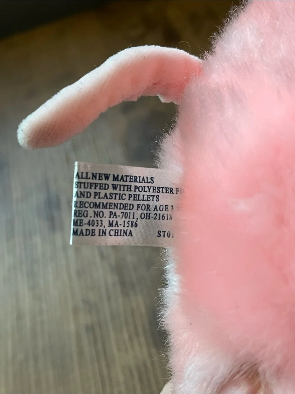 Vintage Soft Pink Pig Plush Toy SKM brand Sitting Stuffed animal cuddly